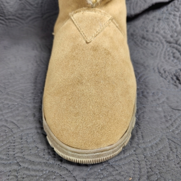 Cloud Nine Sheep Skin Suede Brown Moccasin Shearling Lined Comfy Slipper Men's 9 - Picture 4 of 11